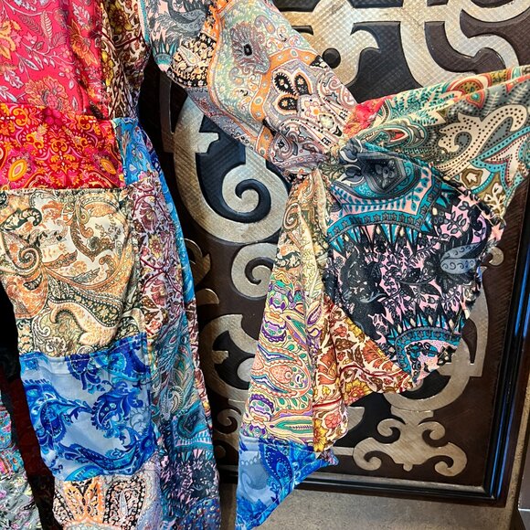 Jayli boho colorful patchwork gypsy maxi duster - Picture 4 of 8